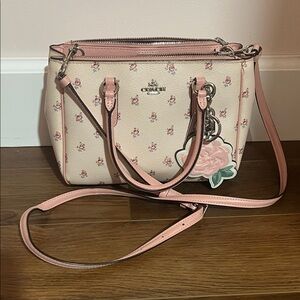 Coach Floral Bloom Crossbody Bag in Pink and Cream